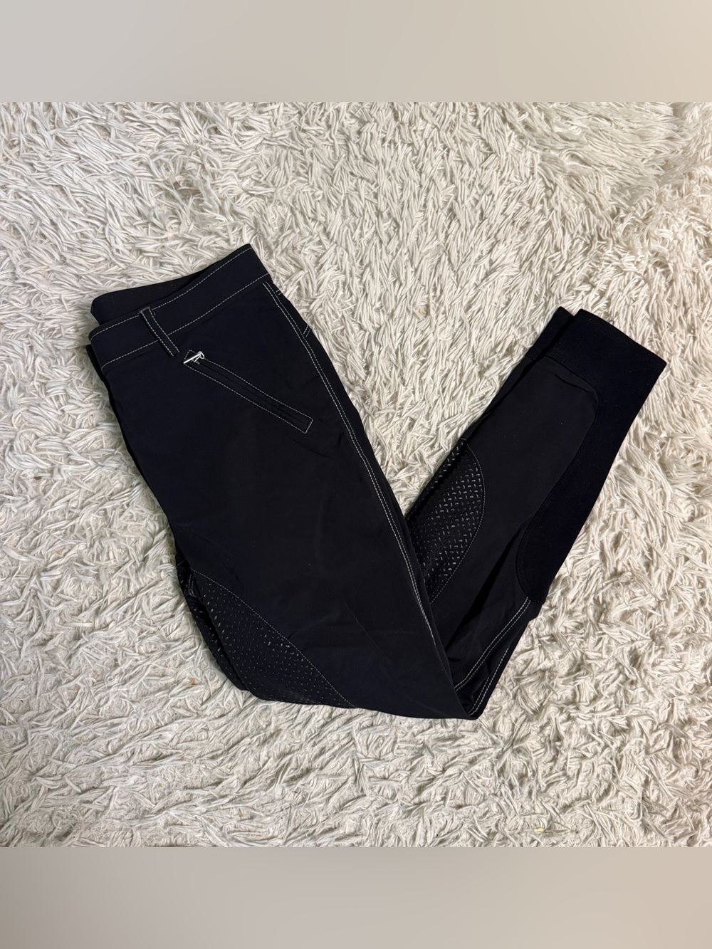 Women’s Size 28R Black Euro Star Full Seat Horseback Riding Breeches. Good Cond.